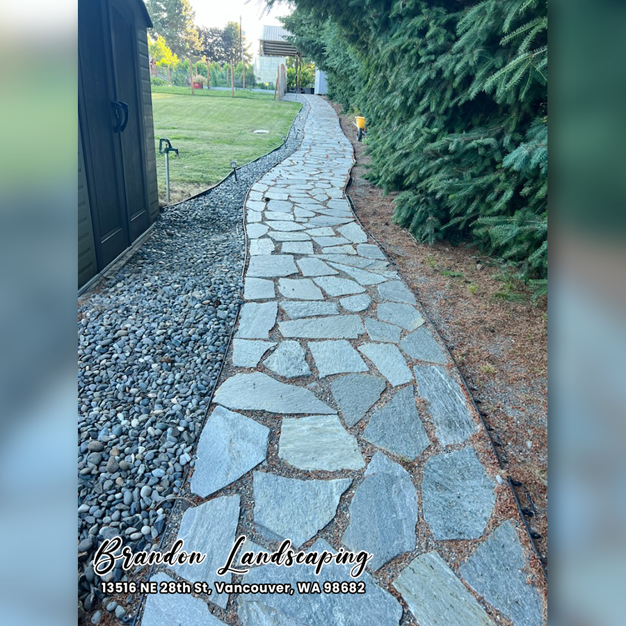 Paving a pathway/walkway | Laying decorative gravel/stones | Planting ornamental plants | Brandon Landscaping Vancouver WA